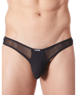 String noir sexy avec fine résille 